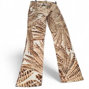 Lauren Ralph Lauren Slimming Fit Feather Palm Leaf trouser Size 16 velvety Boho